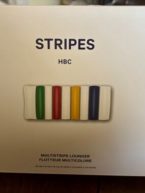 HBC STRIPES MULTISTRIPE LOUNGER NEW IN BOX. Never used. Have no pool now.